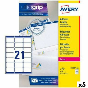 Etiquettes pour Imprimante Avery L7160 Blanc 100 Volets 63,5 x 38,1 mm (5 Unités)