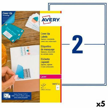 Etiquettes pour Imprimante Avery L4611 Blanc 25 Volets 199,6 x 143,5 mm (5 Unités)