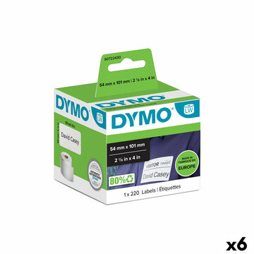 Etiquettes pour Imprimante Dymo 99014 54 x 101 mm LabelWriter™ Blanc Noir (6 Unités)