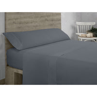 Jeu de draps Alexandra House Living QUTUN Gris foncé Gran lit 2 persones 4 Pièces