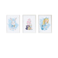 Jeu de 3 tableaux Crochetts Alice Multicouleur Bois MDF 33 x 43 x 2 cm Fleurs Lapin Fille (3 Pièces)