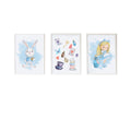 Jeu de 3 tableaux Crochetts Alice Multicouleur Bois MDF 33 x 43 x 2 cm Lapin Chapeau Fille (3 Pièces)