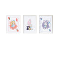 Jeu de 3 tableaux Crochetts Alice Multicouleur Bois MDF 33 x 43 x 2 cm Lapin Coeurs Fille (3 Pièces)