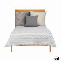 Couette réversible 240 x 260 cm Blanc Gris (6 Unités)