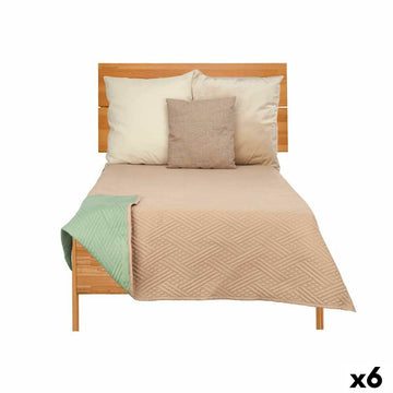 Couette réversible 240 x 260 cm Vert Beige (6 Unités)