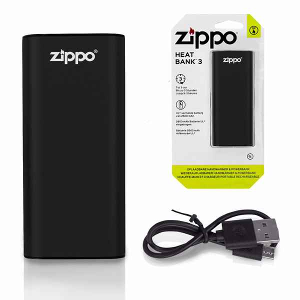 Chauffage Zippo Fragrances À main 2600 mAh Noir HeatBankTM 3 (Refurbished A+)