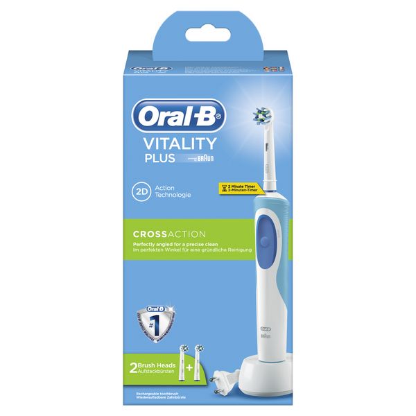 Brosse à dents électrique Oral-B Vitality Plus Crossaction Blanc/Bleu (Refurbished A+)