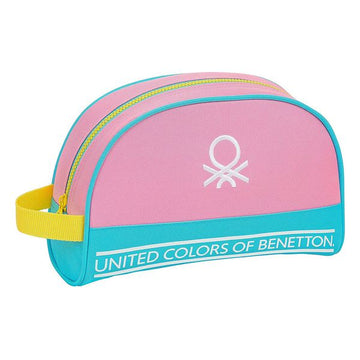 Trousse de Toilette Benetton Color Block Jaune Rose Turquoise